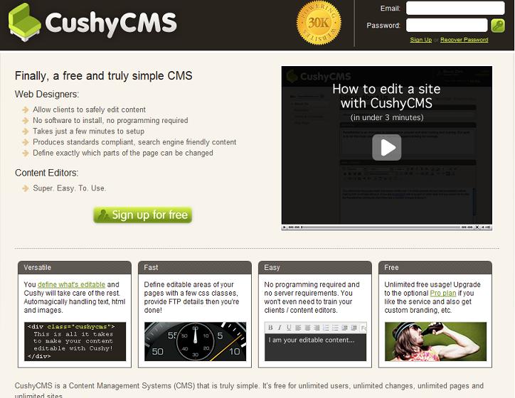 cushy-cms-home-page