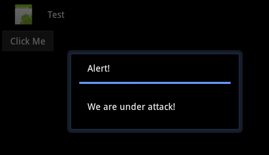 alert dialog with message